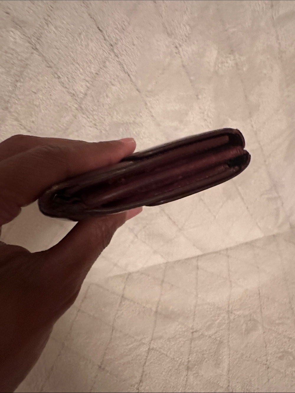 Louis Vuitton Brownish Monogram Embossed Leather Compact Wallet with Gold Snap - Picture 11 of 12